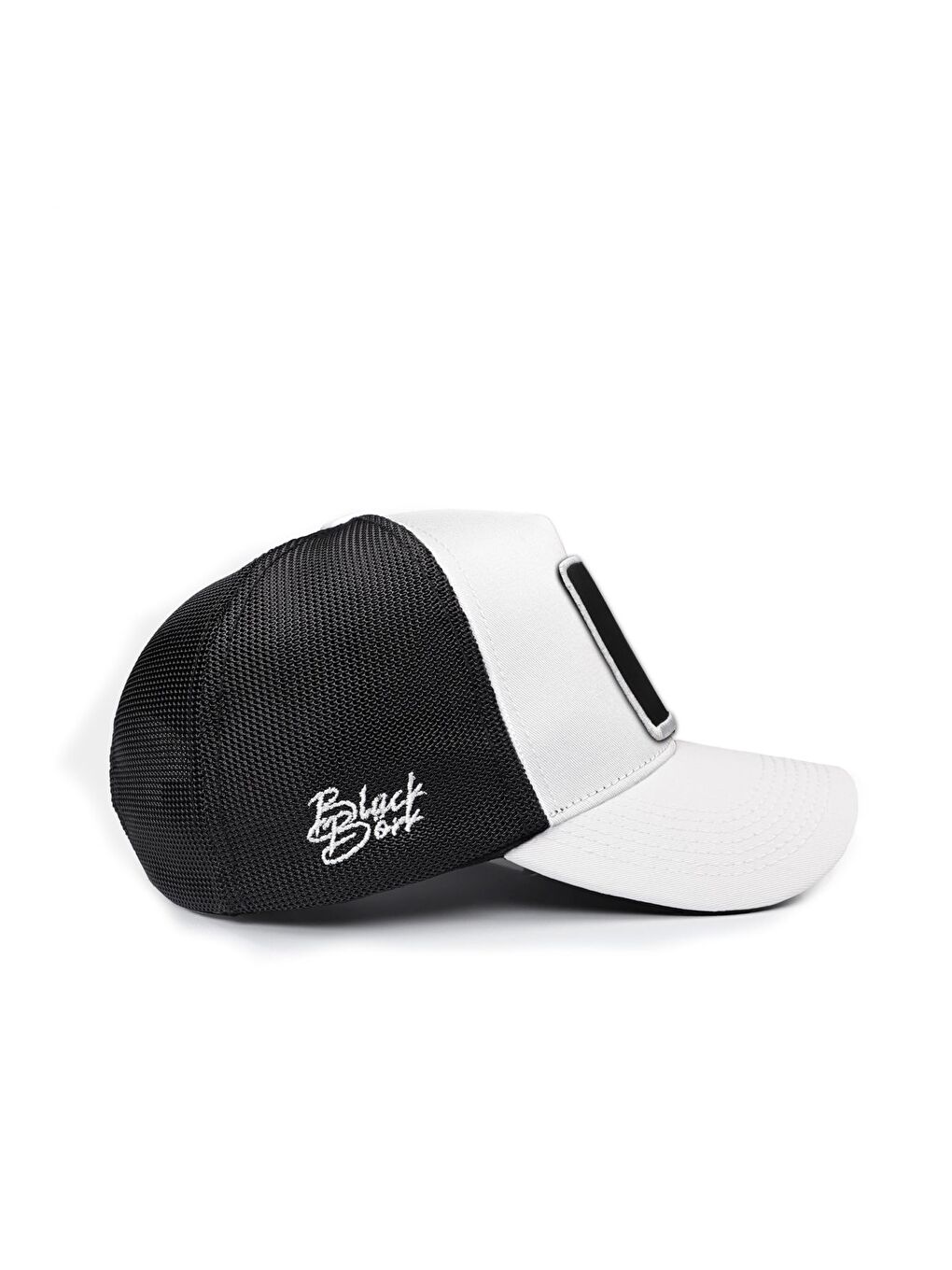 Balık Logolu Beyaz-Siyah Trucker Şapka-1
