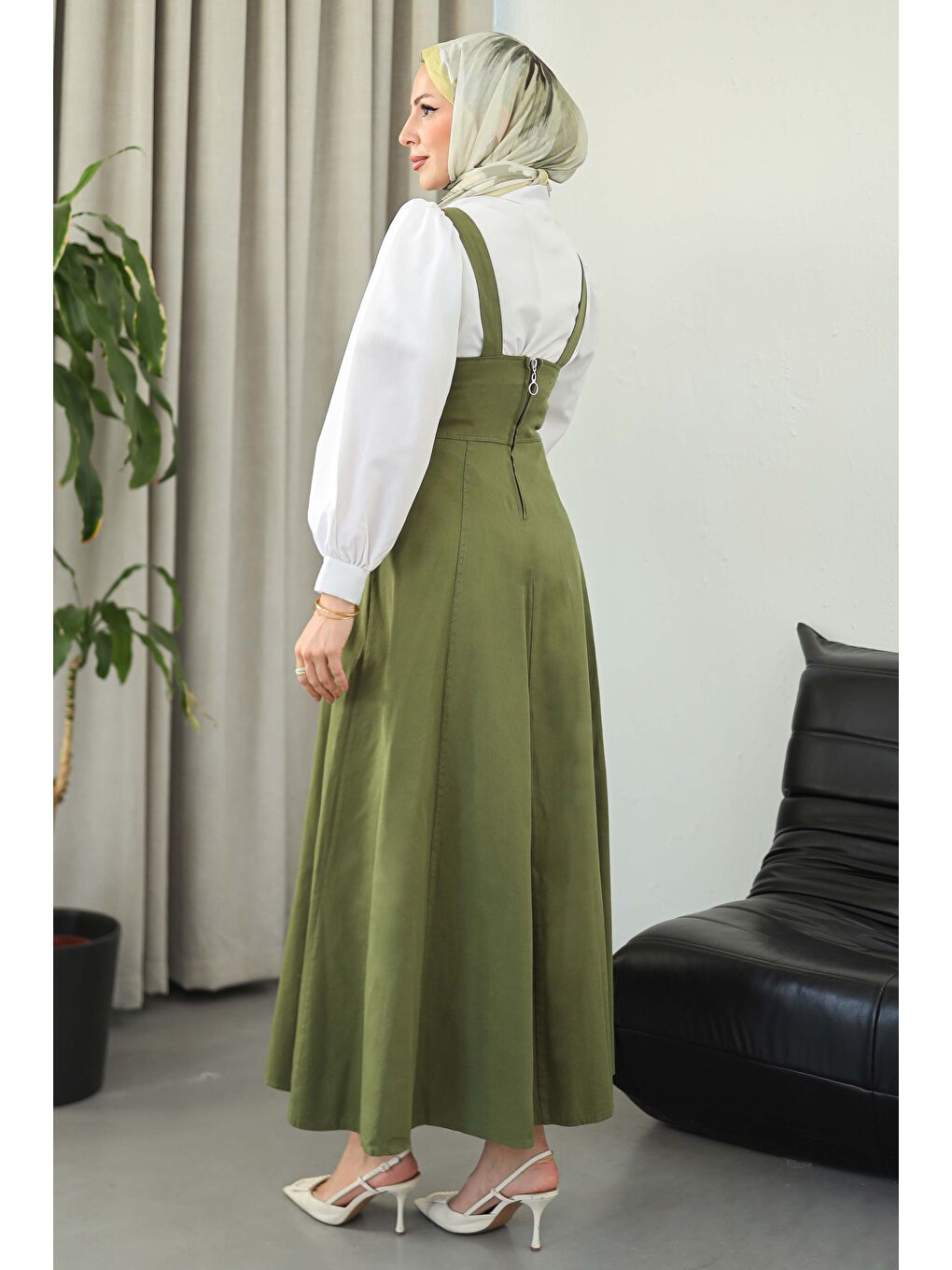 Askılı Gabardin Salopet Haki - 27832-HAKI-4