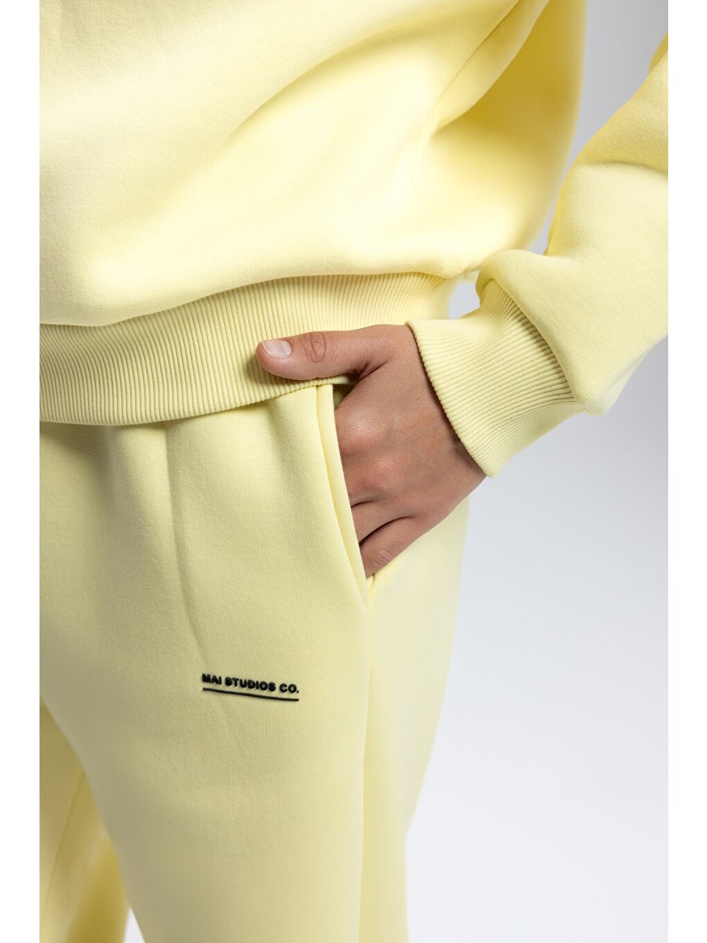 Ravel Fermuarlı Detay Sarı Eşofman Takım-6