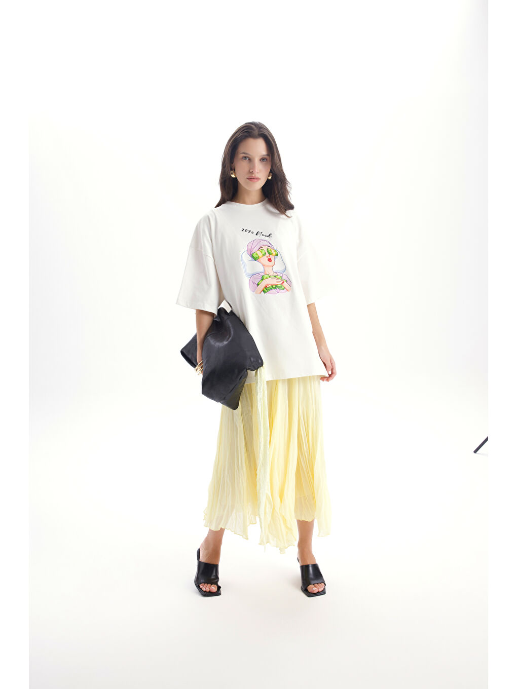 Mood Oversize Beyaz T-Shirt-5