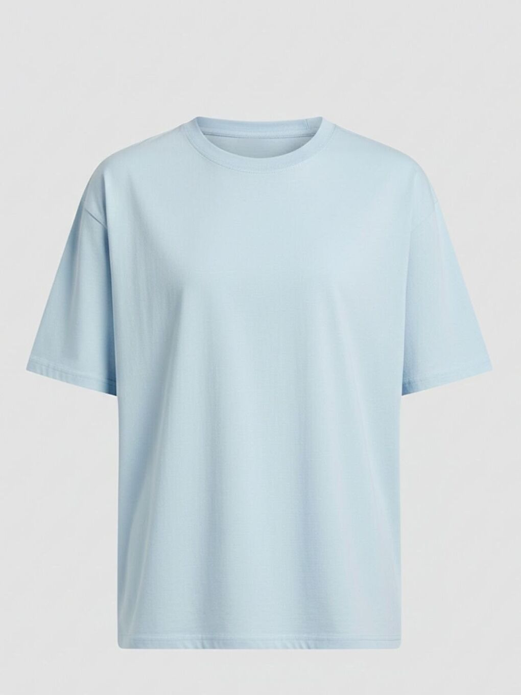 Kadın Bebe Mavisi Dikey Kelebekler Baskılı Oversize Tişört-1