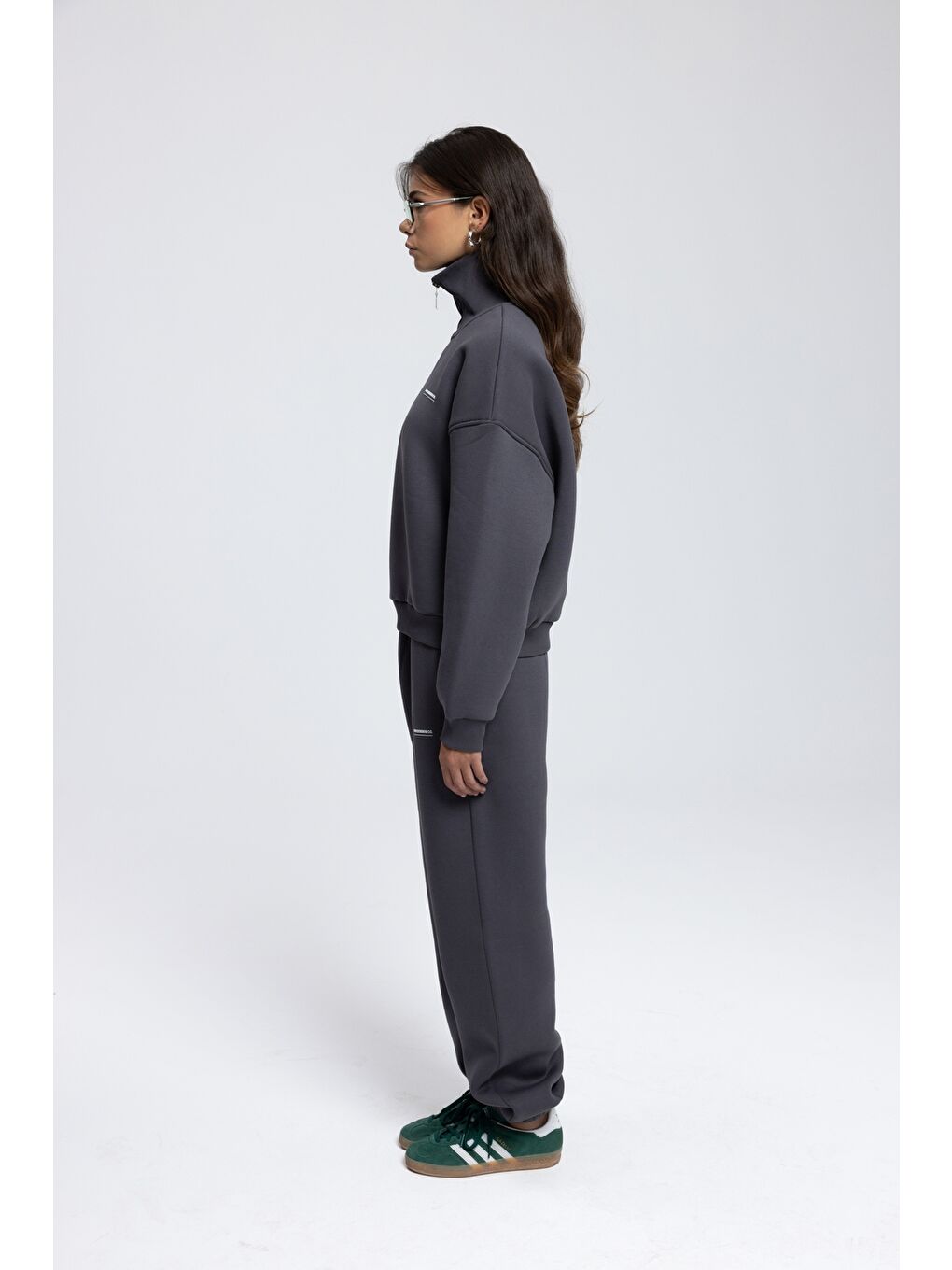 Ravel Fermuarlı Detay Antrasit Eşofman Takım-3