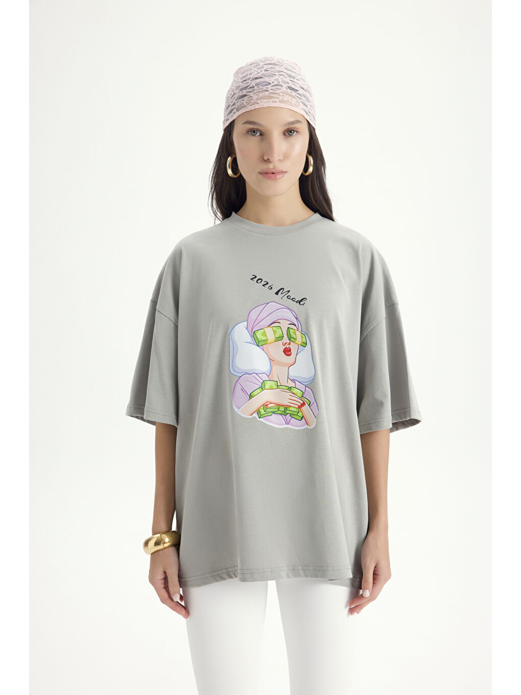 Mood Oversize Gri T-Shirt-1