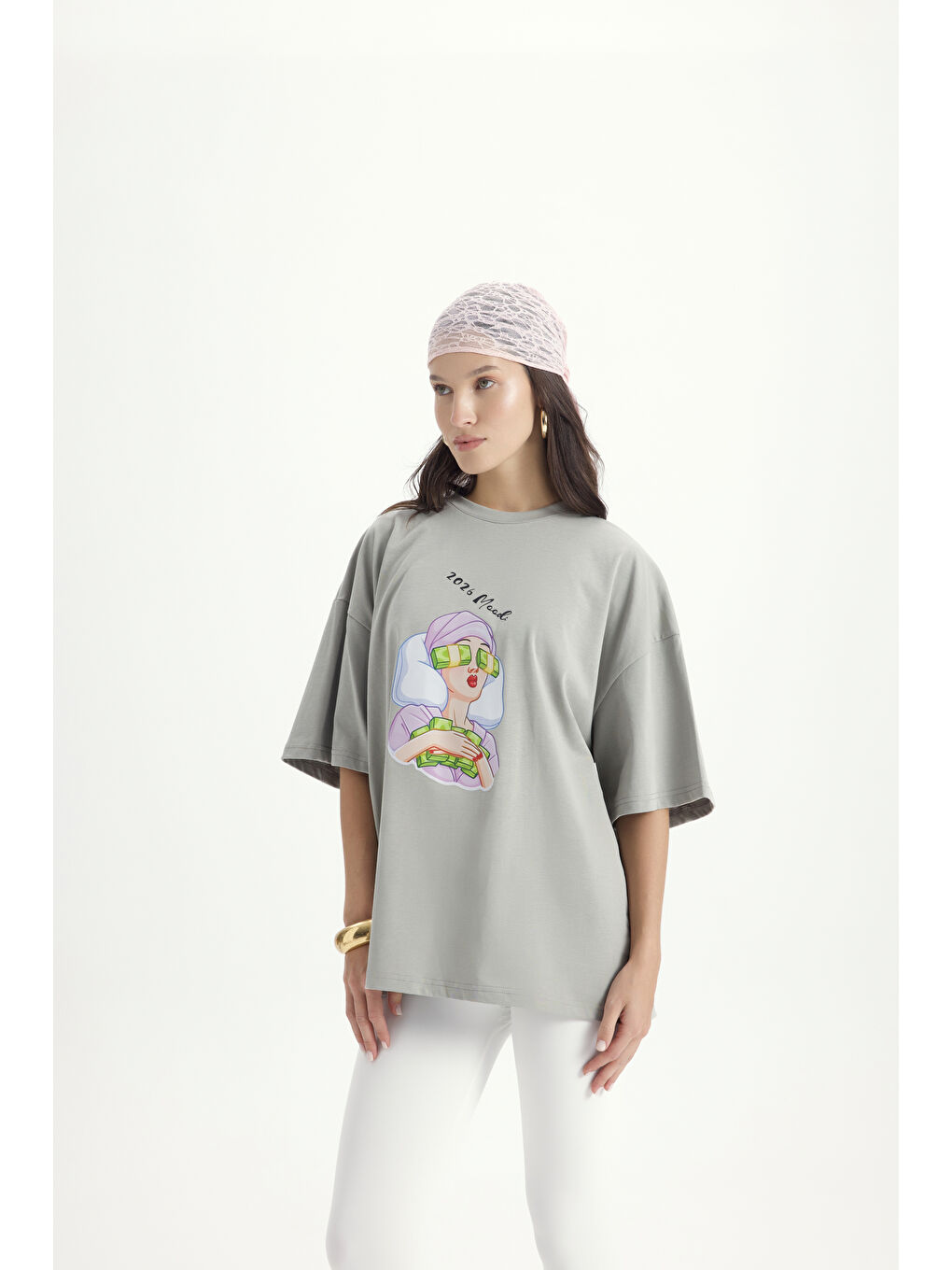 Mood Oversize Gri T-Shirt-2