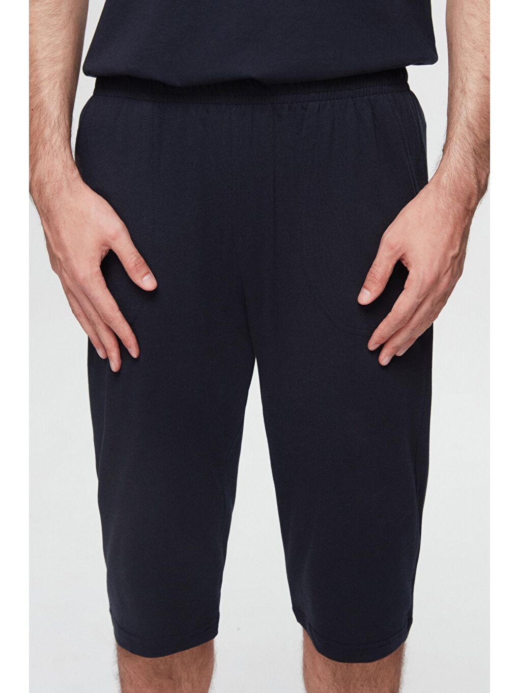 Lacivert %100 Pamuklu Kısa Kollu 2'Li Pijama Takimi-8