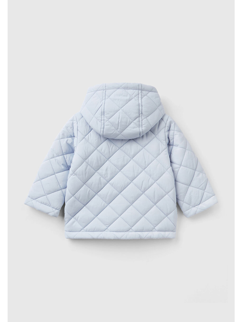 Bebek Açık Mavi Göğsü Tavşan Logosu İşlemeli Kapitone Ceket-1