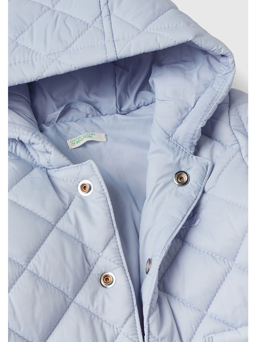 Bebek Açık Mavi Göğsü Tavşan Logosu İşlemeli Kapitone Ceket-2