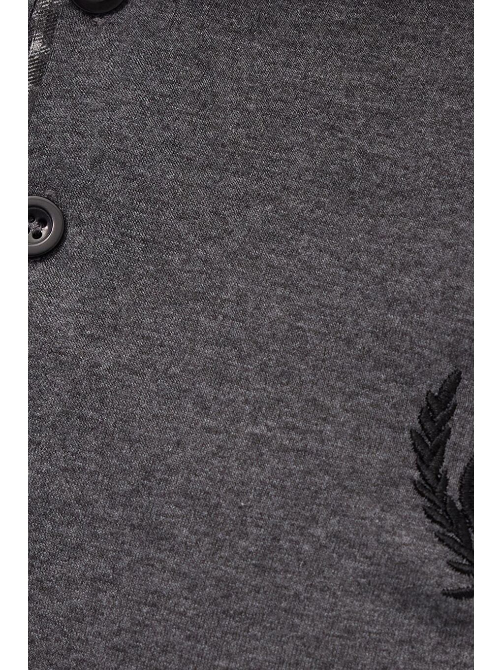 Erkek Regular Fit Pamuklu Düğmeli Yaka Beli Lastikli Desenli Gri Pijama Takımı-5