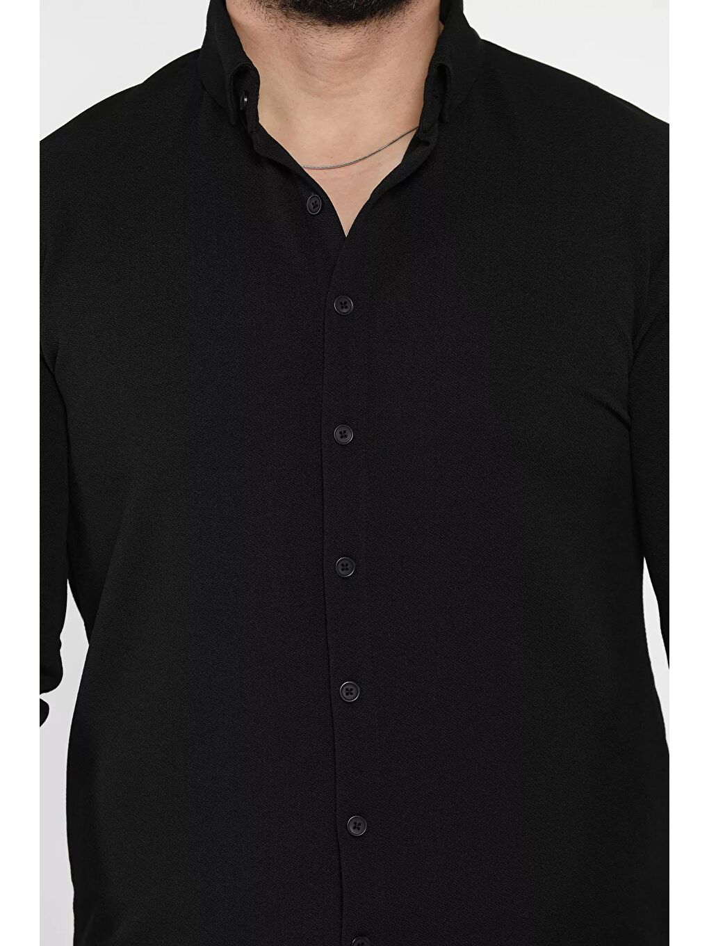 Siyah Erkek Uzun Kol Gömlek-3