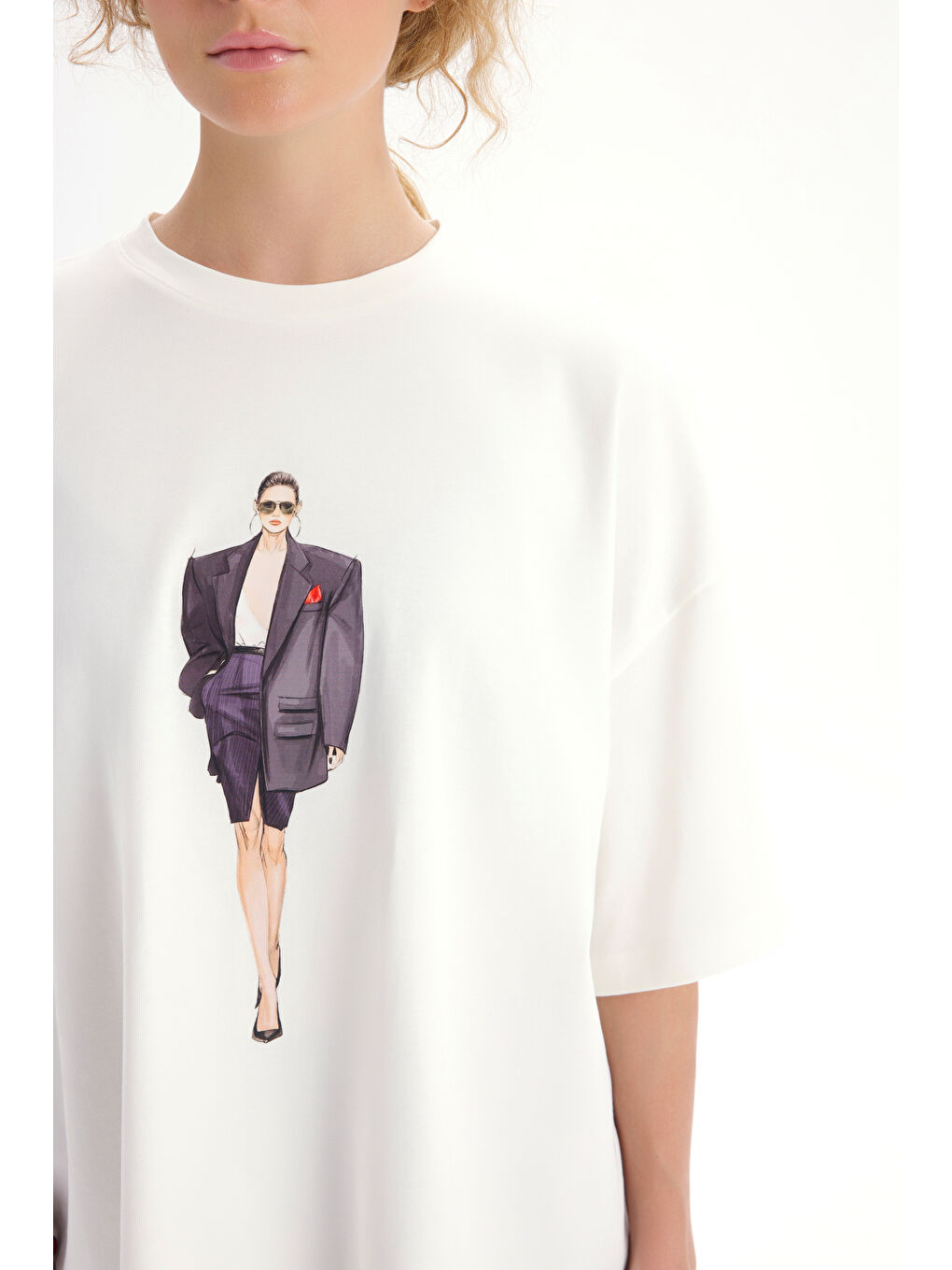 Adrien Oversize Beyaz T-Shirt-5