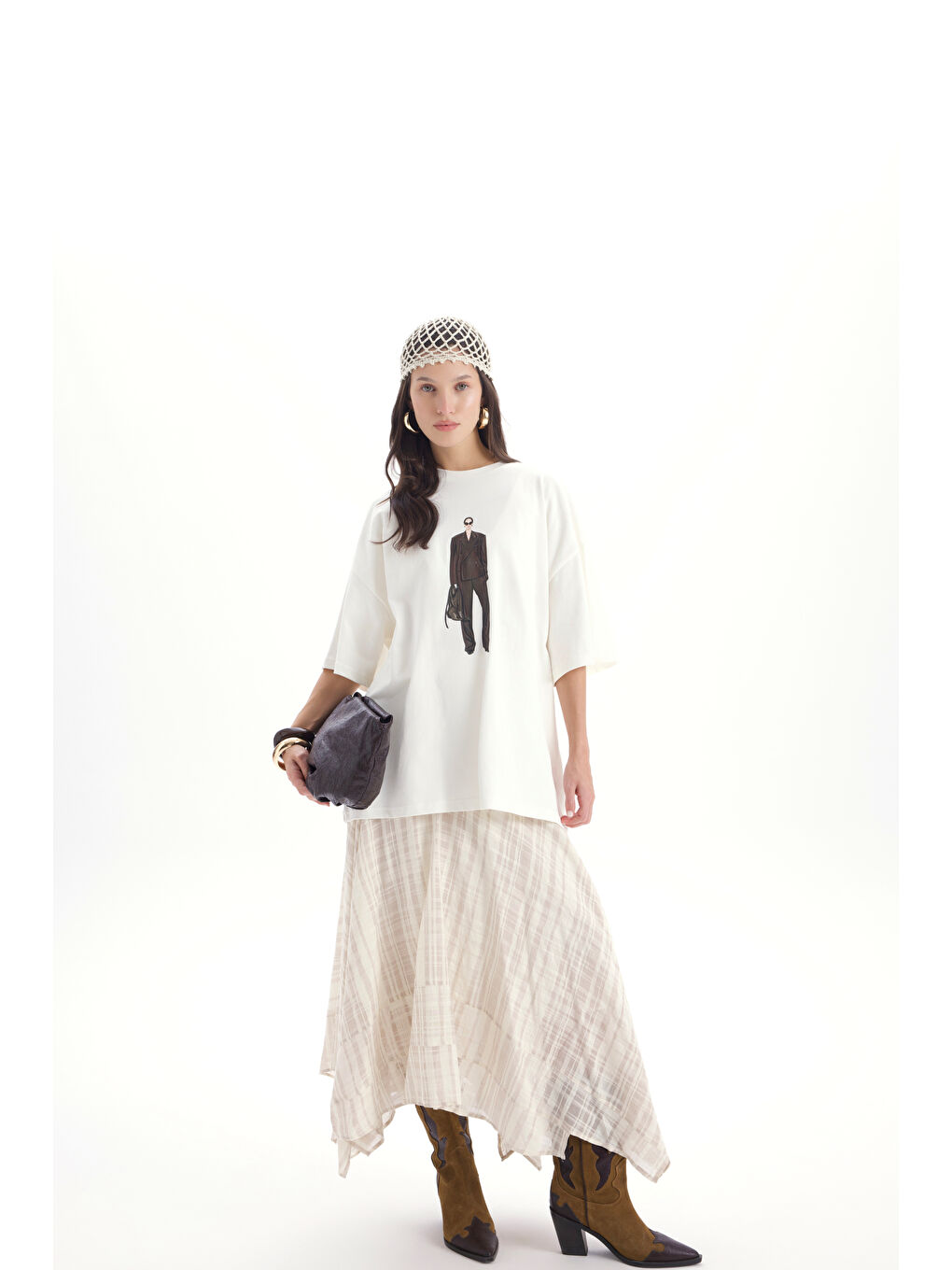 Vita Oversize Beyaz T-Shirt-5