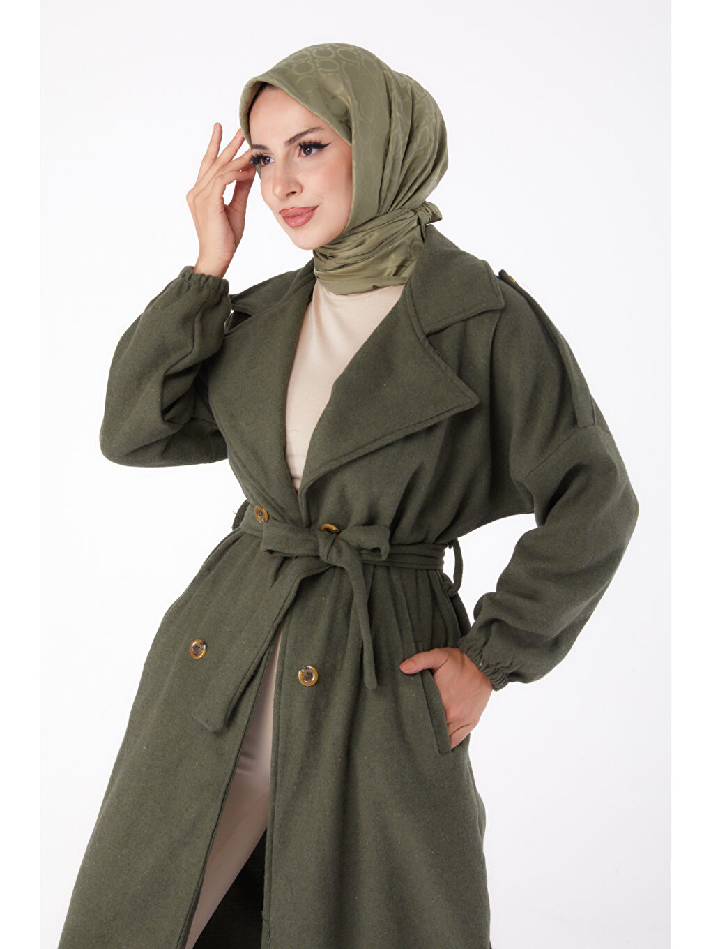 Kaşe Kaban Haki - 27734-HAKI-3