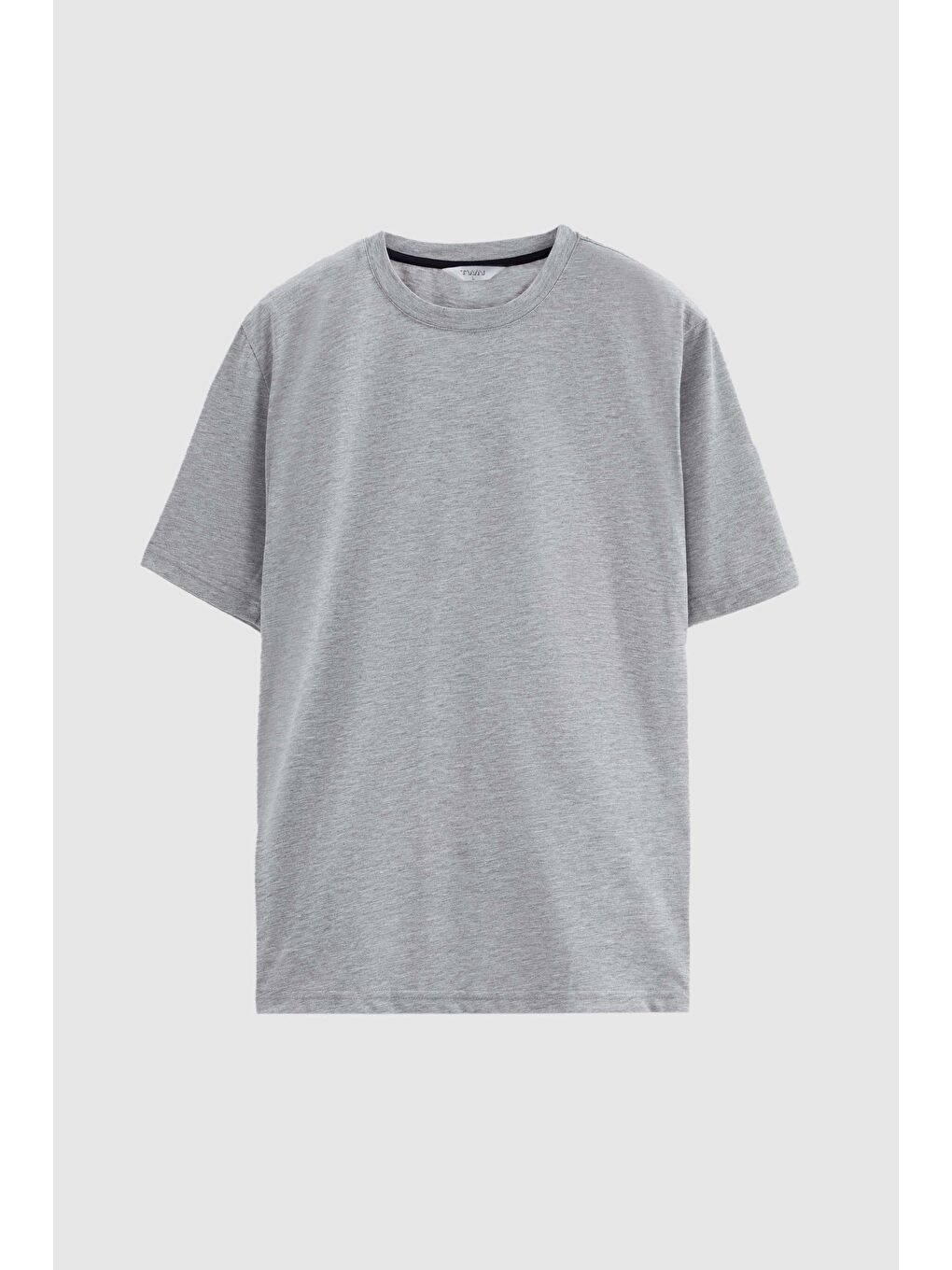 Gri Melanj %100 Pamuklu Kısa Kollu 2'Li Pijama Takimi-5