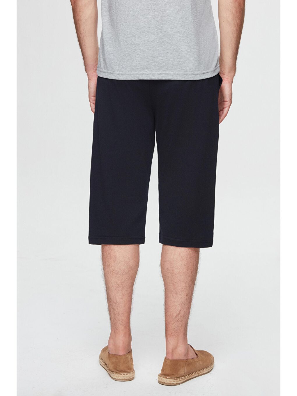 Gri Melanj %100 Pamuklu Kısa Kollu 2'Li Pijama Takimi-9