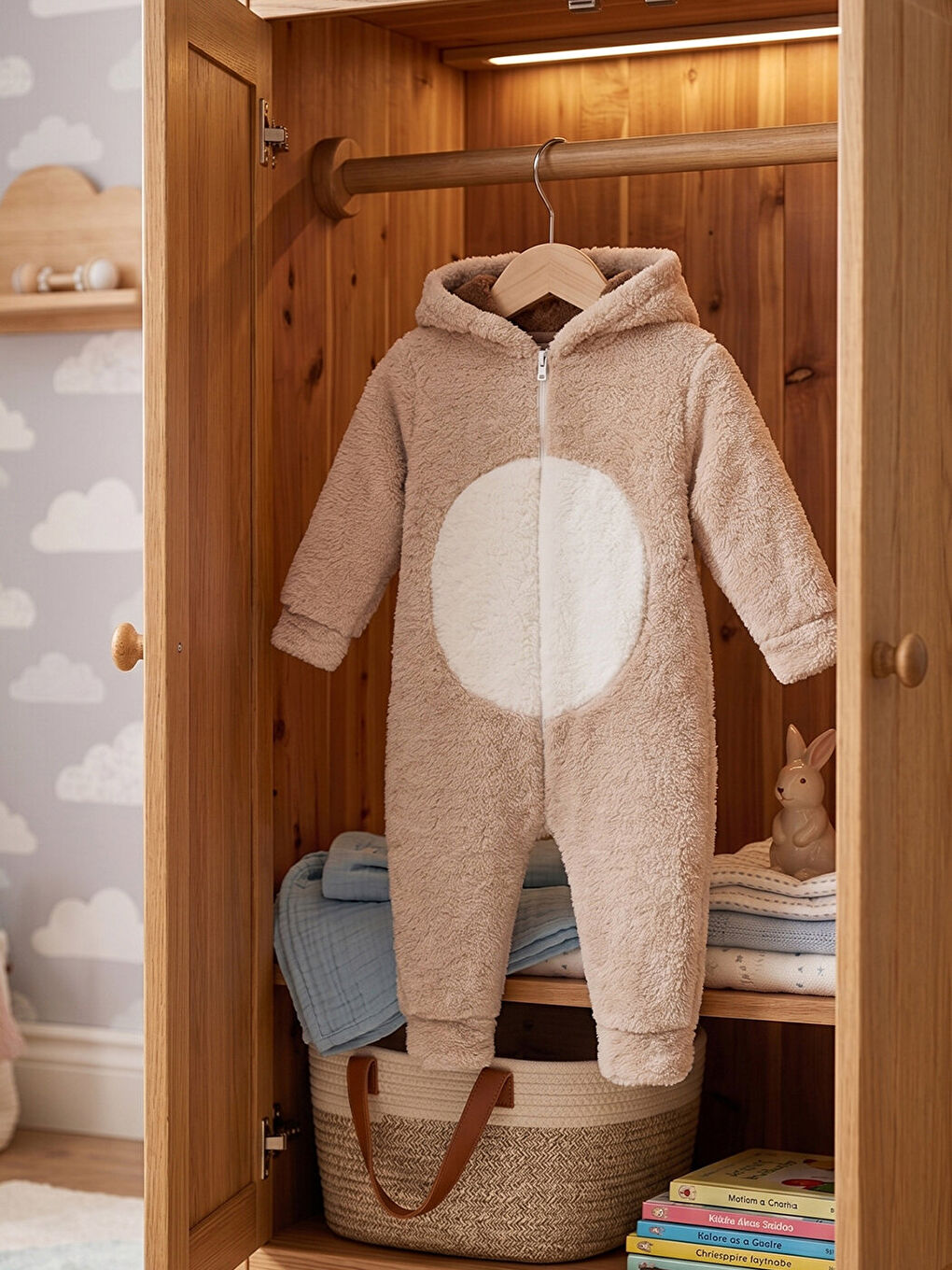 Ekru Welsoft Panda Krem Desenli Kışlık  Uyku Tulumu 1–6 Yaş-2