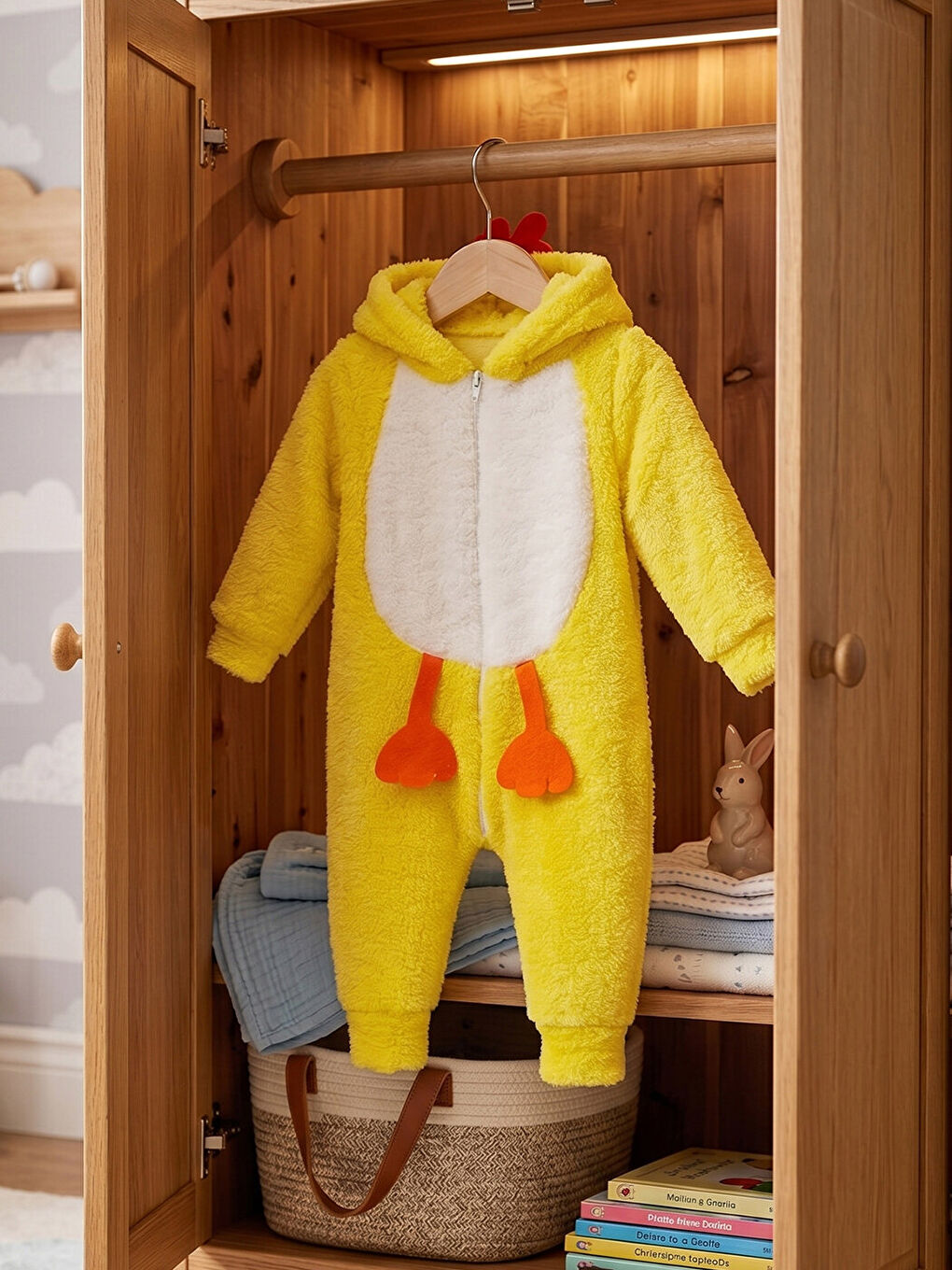 Turuncu Welsoft Civciv Desenli Kışlık  Uyku Tulumu 1–6 Yaş-2