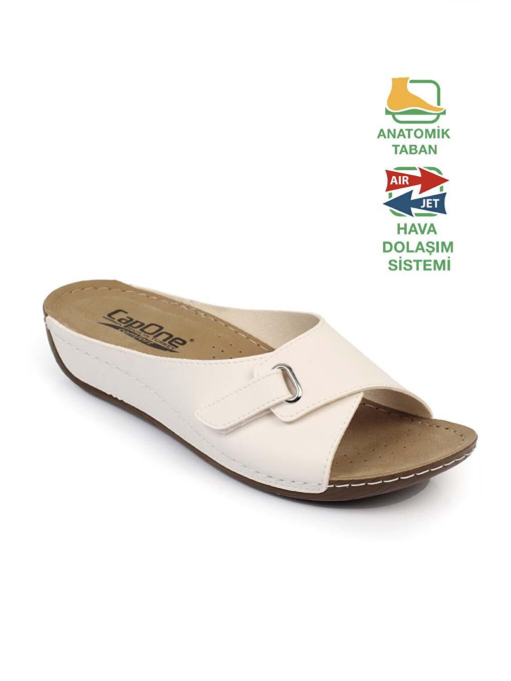 Beyaz Z0397 Kadın Konfor Anatomic Terlik-3