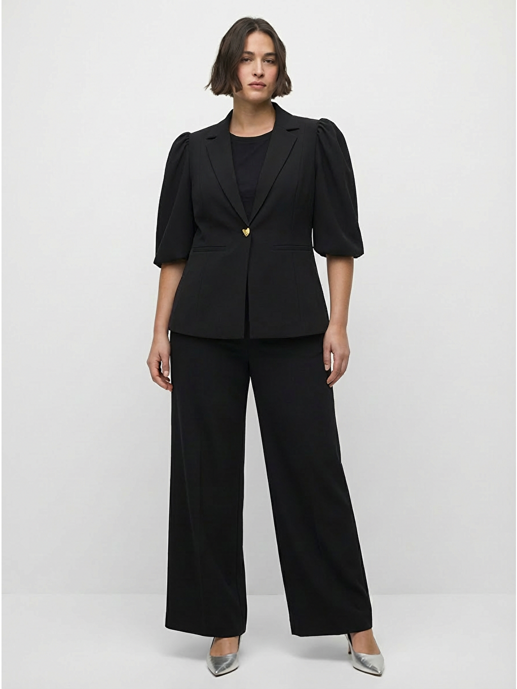 Siyah Astarlı Balon Kol Ceket-2