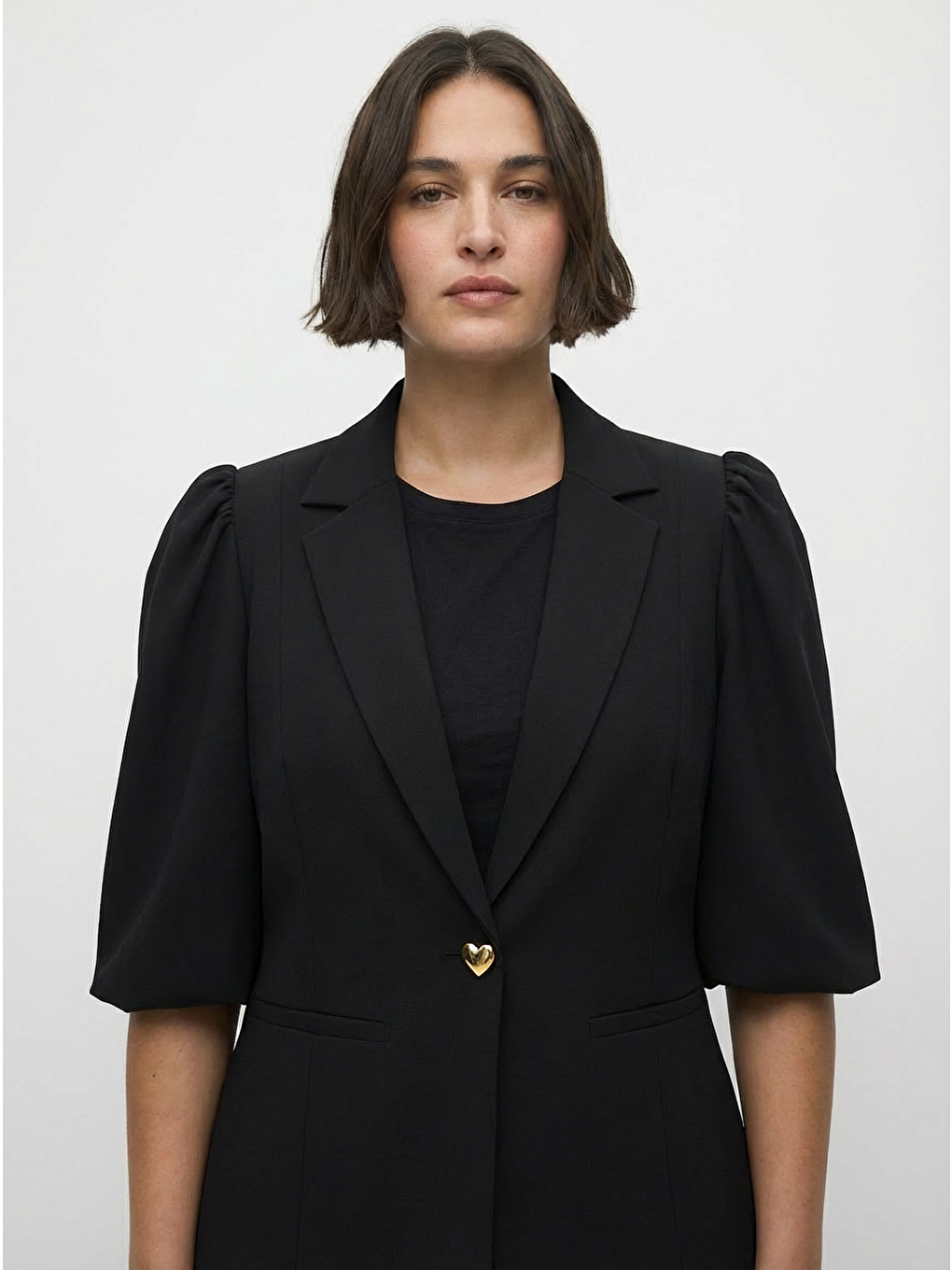 Siyah Astarlı Balon Kol Ceket-3