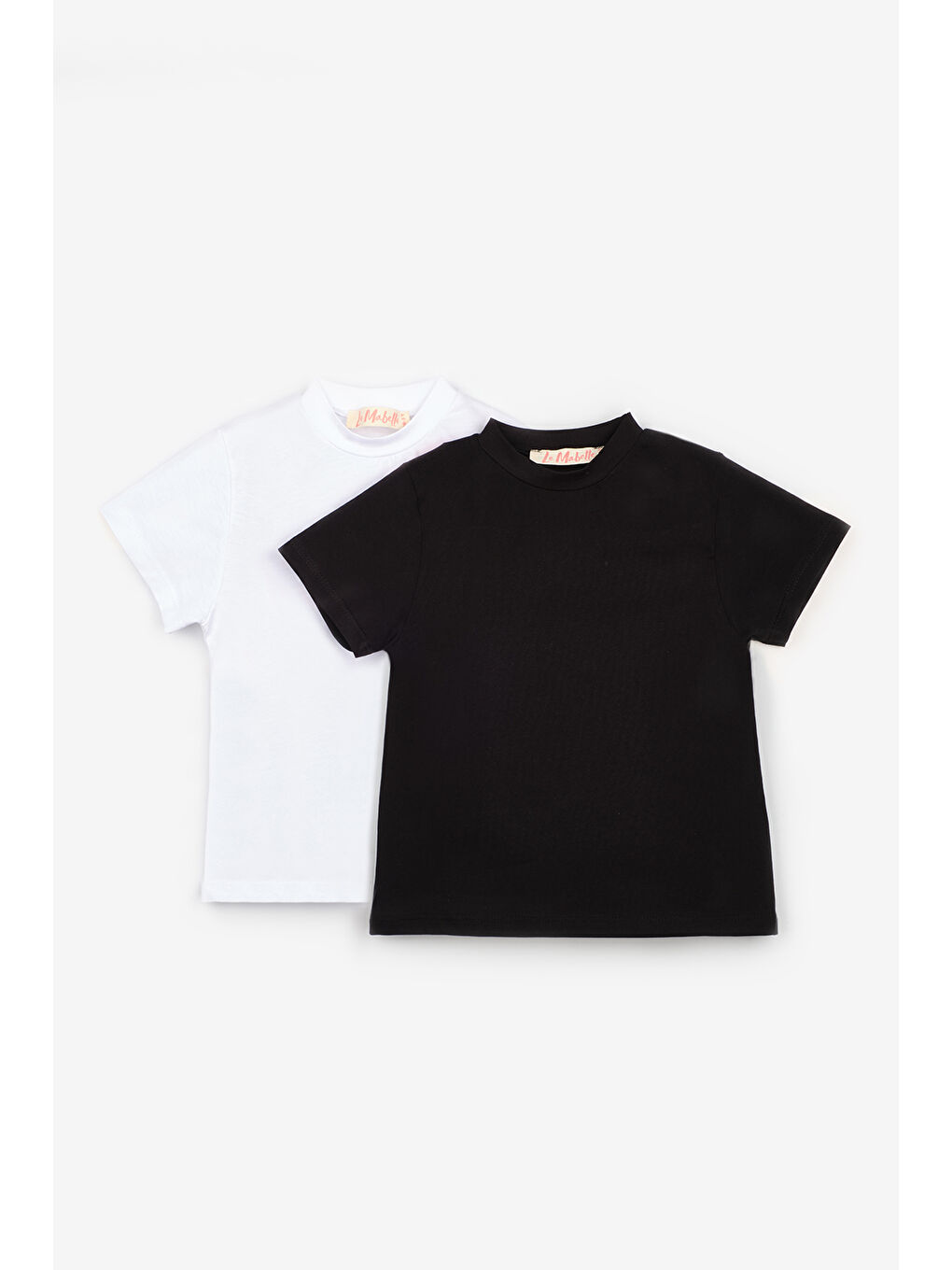 Siyah Beyaz Penye 2'li Basic Tişört Paketi