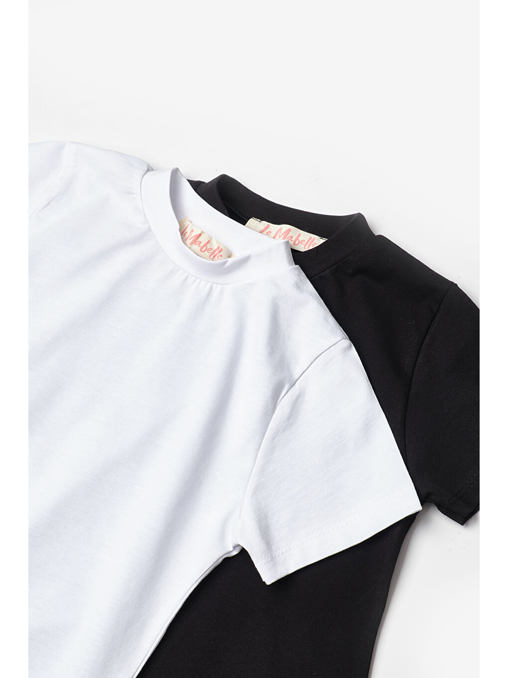 Siyah Beyaz Penye 2'li Basic Tişört Paketi-3