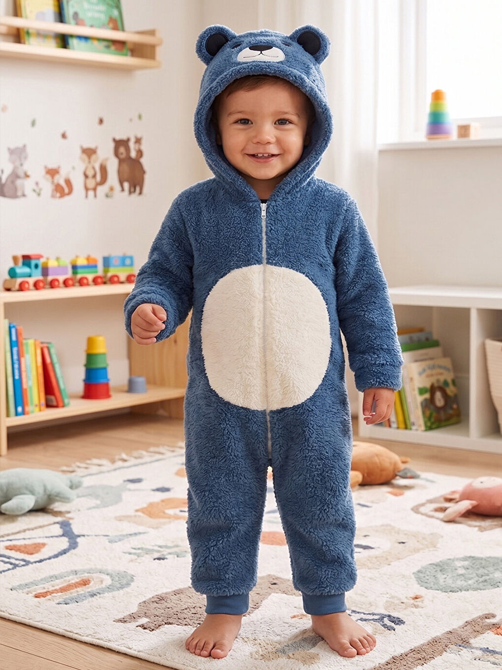 Welsoft Panda Lacivert Desenli Kışlık  Uyku Tulumu 1–6 Yaş-1