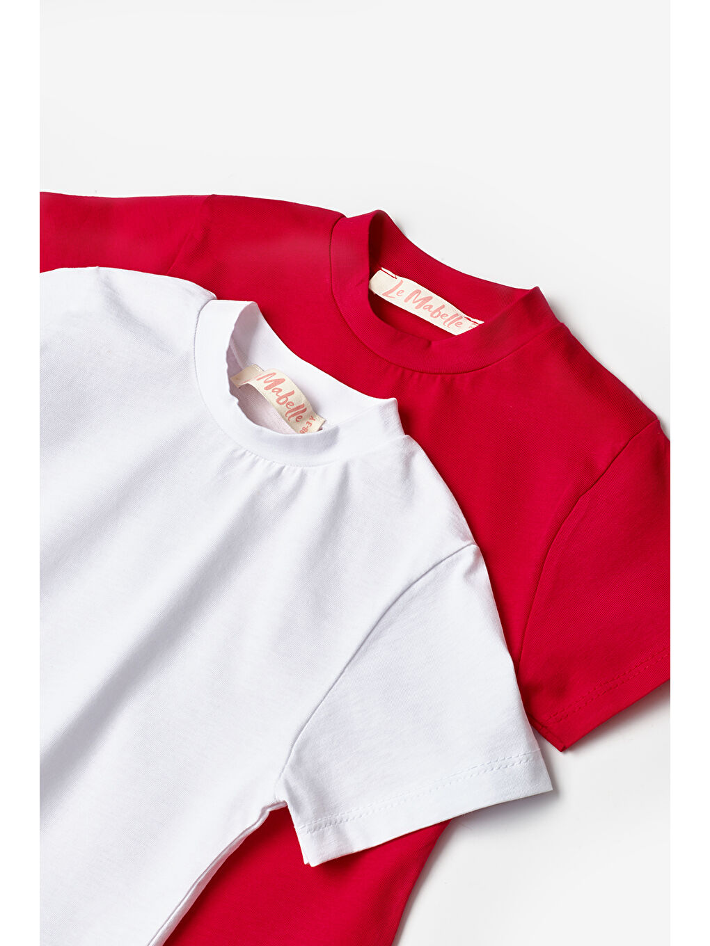 Kırmızı Beyaz Penye 2'li Basic Tişört Paketi-3