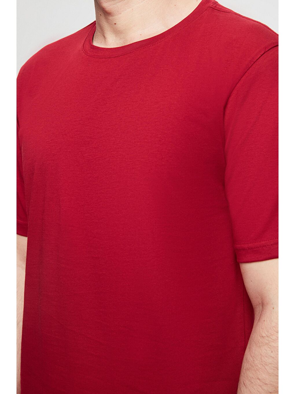 Bordo %100 Pamuklu Kısa Kollu 2'Li Pijama Takimi-2