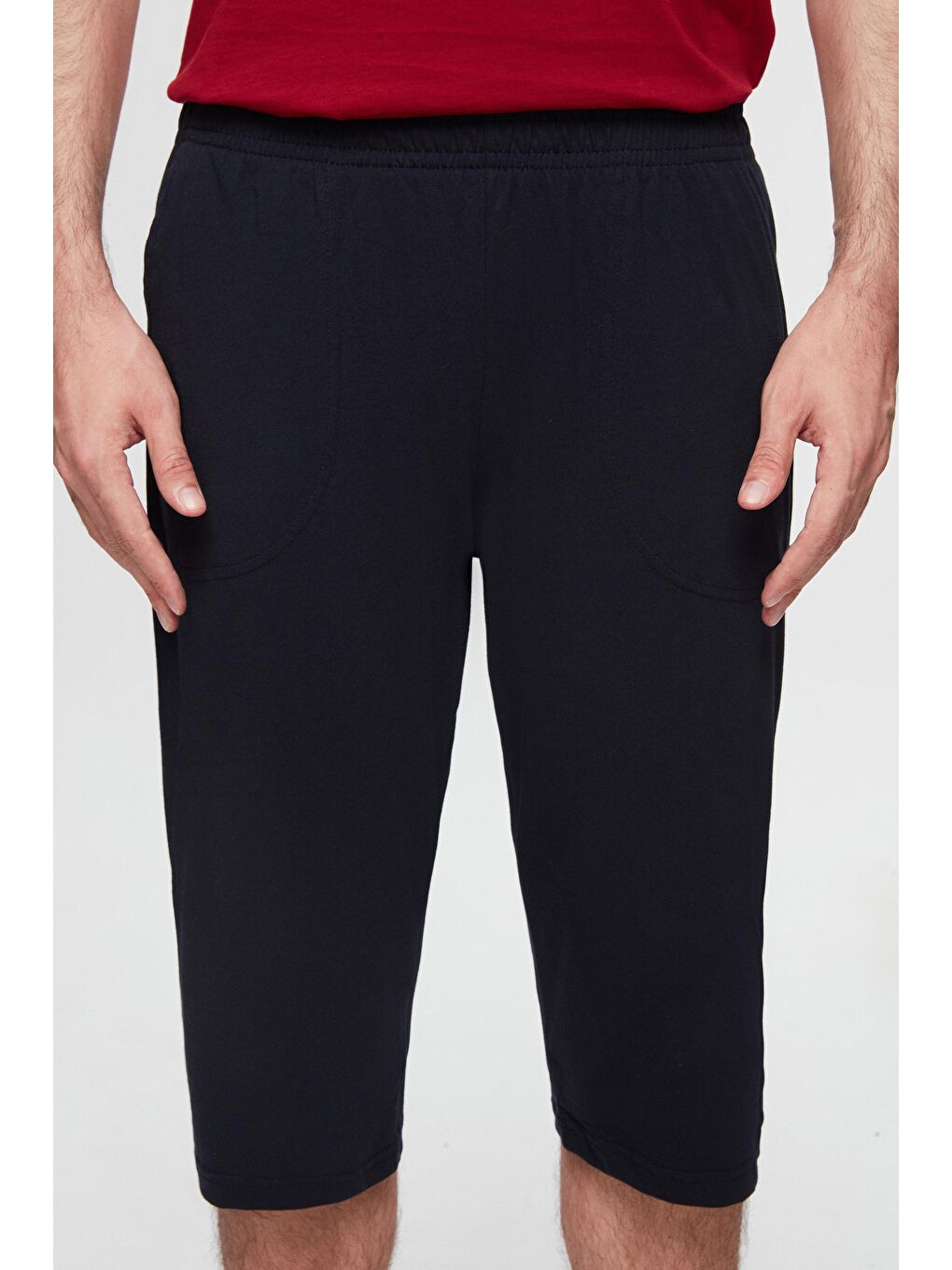 Bordo %100 Pamuklu Kısa Kollu 2'Li Pijama Takimi-8