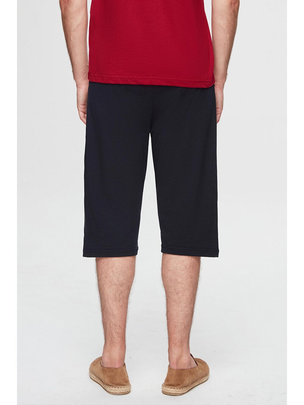 Bordo %100 Pamuklu Kısa Kollu 2'Li Pijama Takimi-9