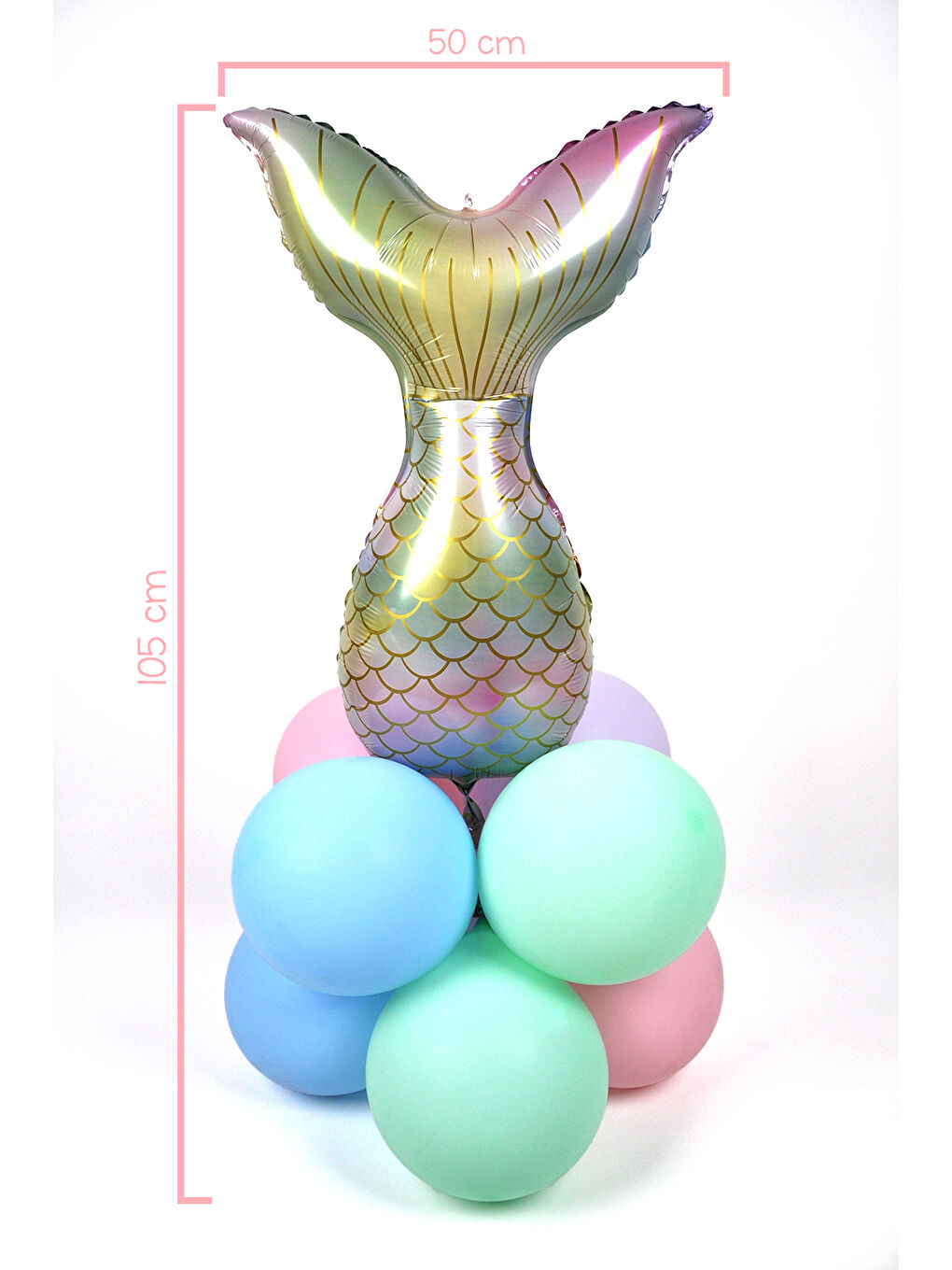 Karışık Çok Renkli Deniz Kızı Kuyruğu Balon Set-1