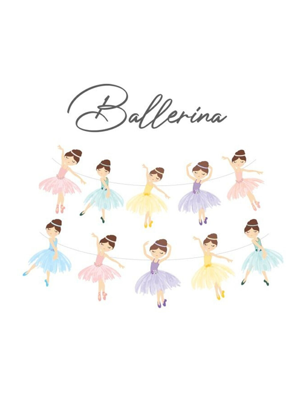 Karışık Çok Renkli Balerin Temalı Parti Banner