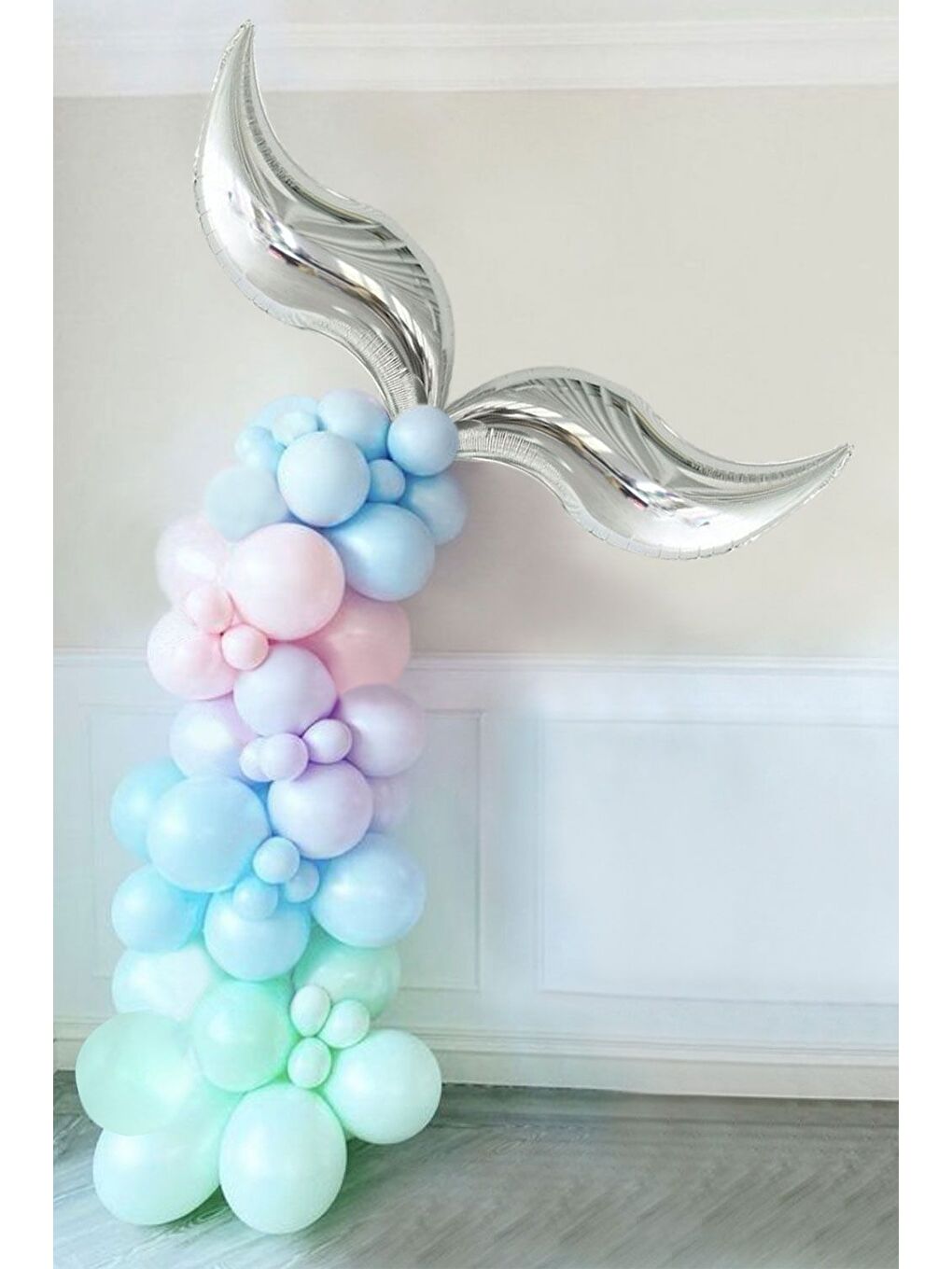 Karışık Çok Renkli Deniz Kızı Zincir Balon Set