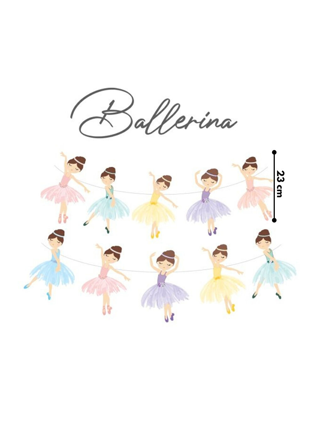 Karışık Çok Renkli Balerin Temalı Parti Banner-2