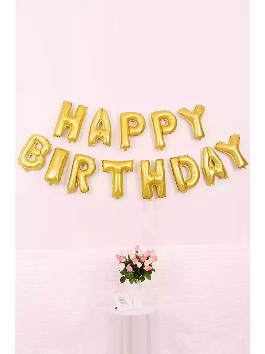 Sarı Altın Happy Birthday Folyo Balon Set