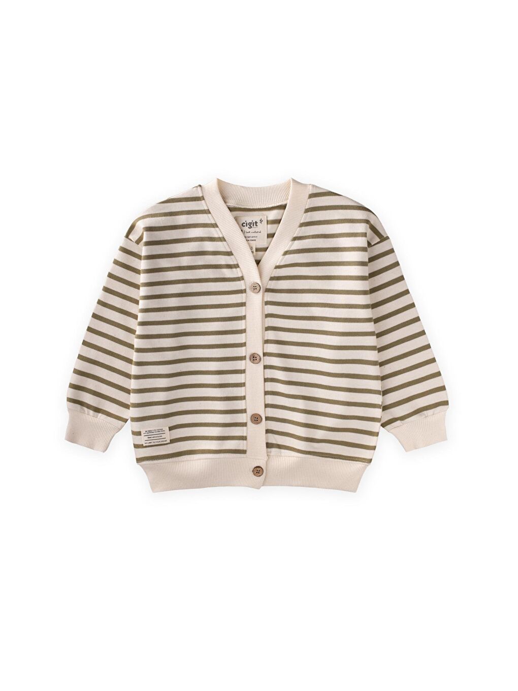 Yeşil Çizgili Hırka 2-10 Yaş Olive