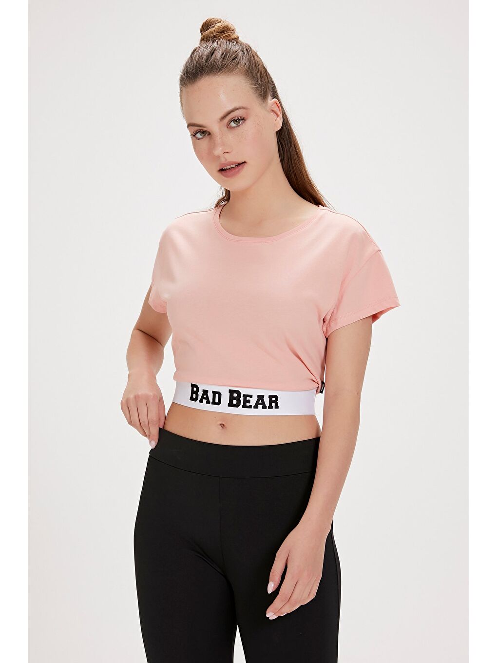 Della Pembe Baskılı Kadın Tişört-1