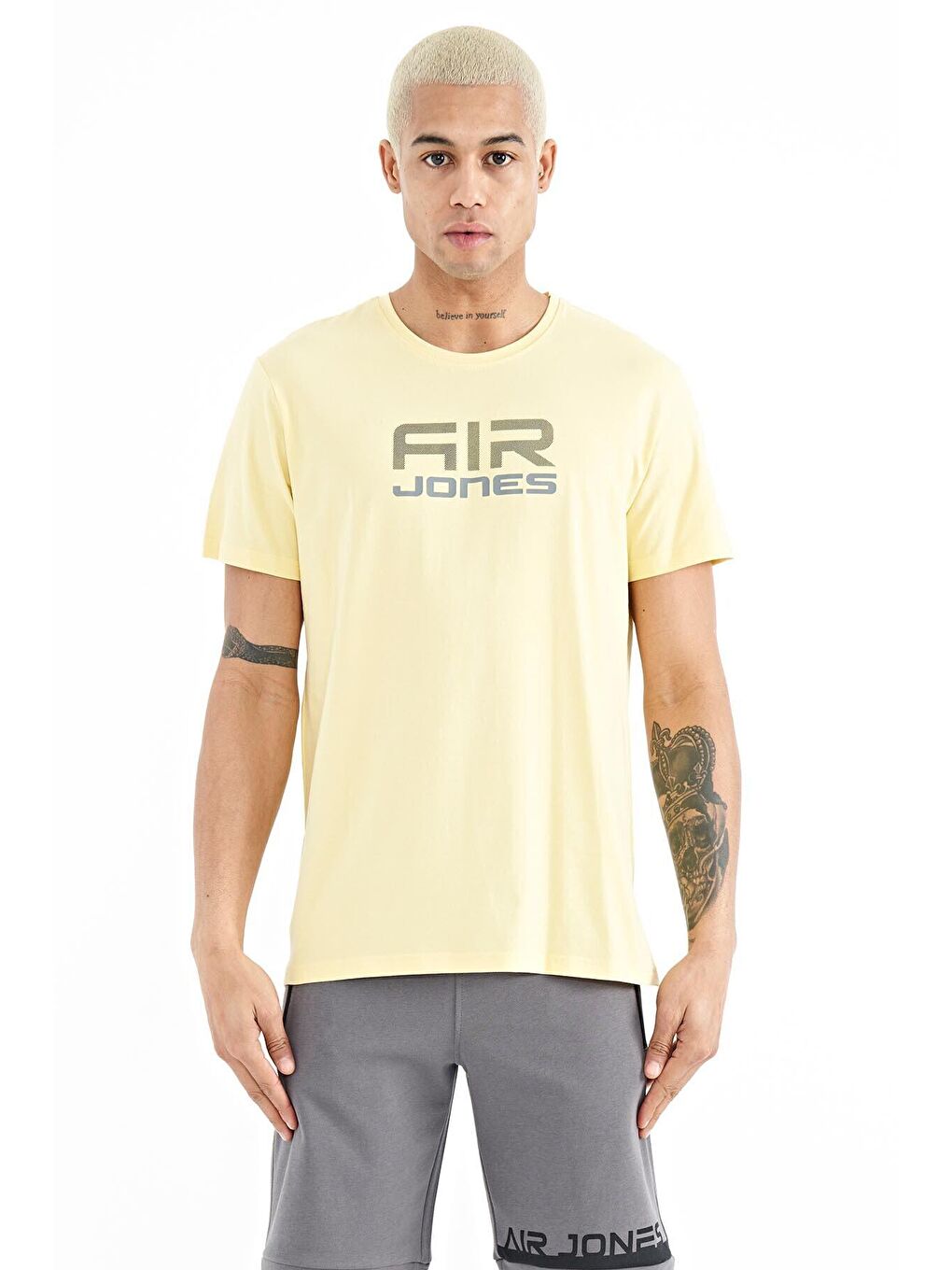 AIR JONES Liam Sarı Standart Kalıp Erkek T-Shirt - 88207