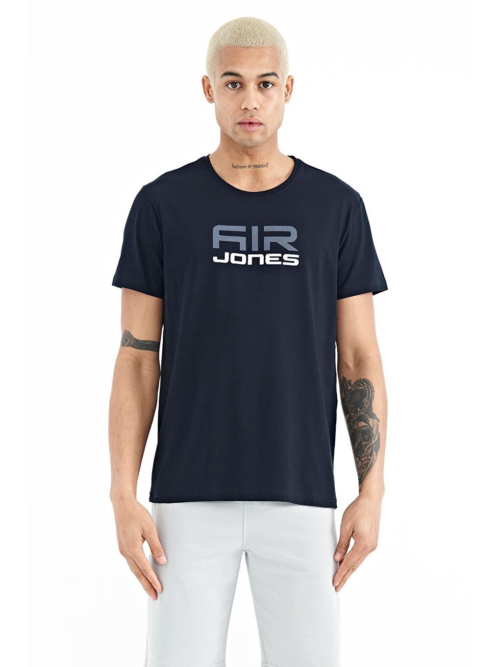 AIR JONES Liam Lacivert Standart Kalıp Erkek T-Shirt - 88207