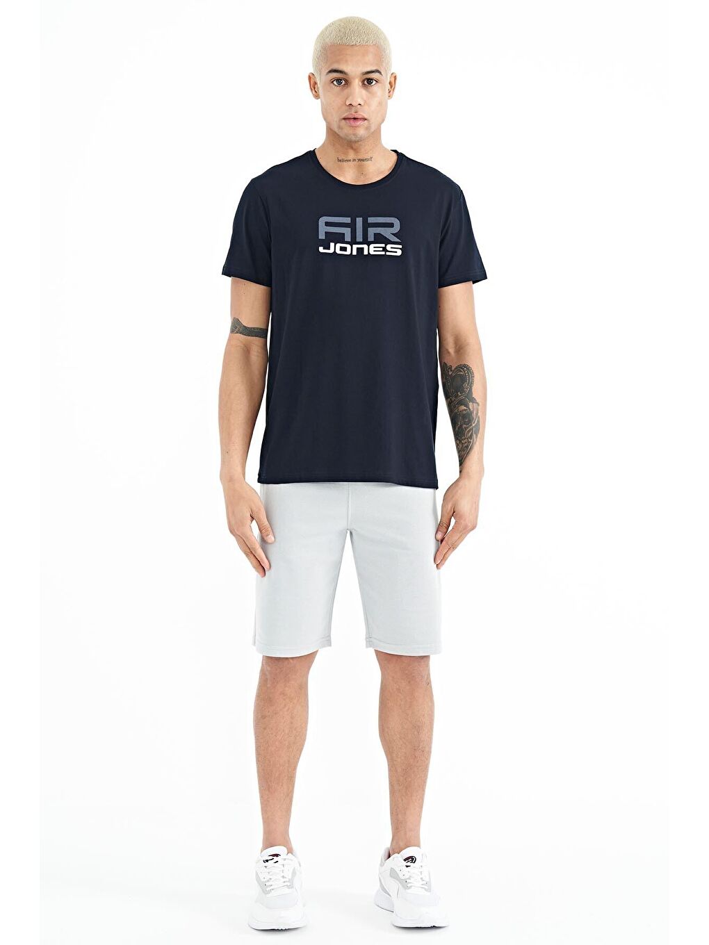 AIR JONES Liam Lacivert Standart Kalıp Erkek T-Shirt - 88207 - 1