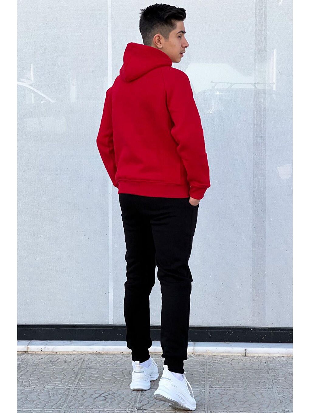 Kırmızı Athletic Kalın İçi Polarlı Erkek Çocuk Eşofman Takımı-3