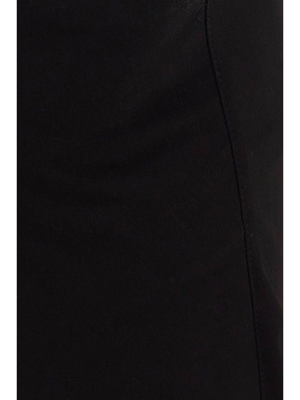 Erkek Slim Fit Dar Kesim Pamuklu Lastikli Beli Bağcıklı Siyah Pantolon-5