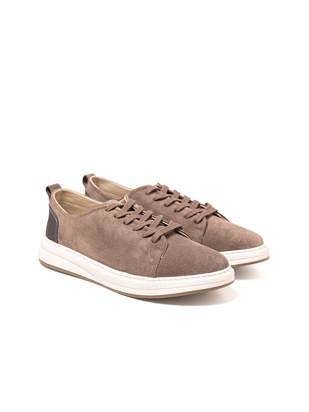 Bej Erkek Sneaker OG-415 Vizon Süet-Gri Deri-2