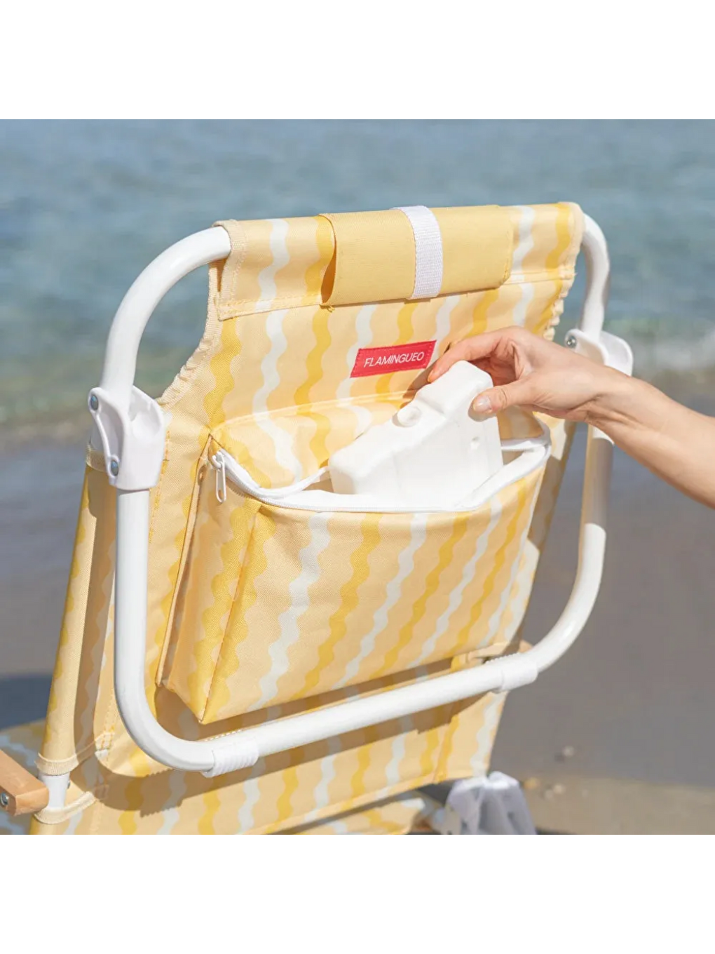 Sarı Soğutucu Cepli Plaj Sandalyesi Echo Yellow-2