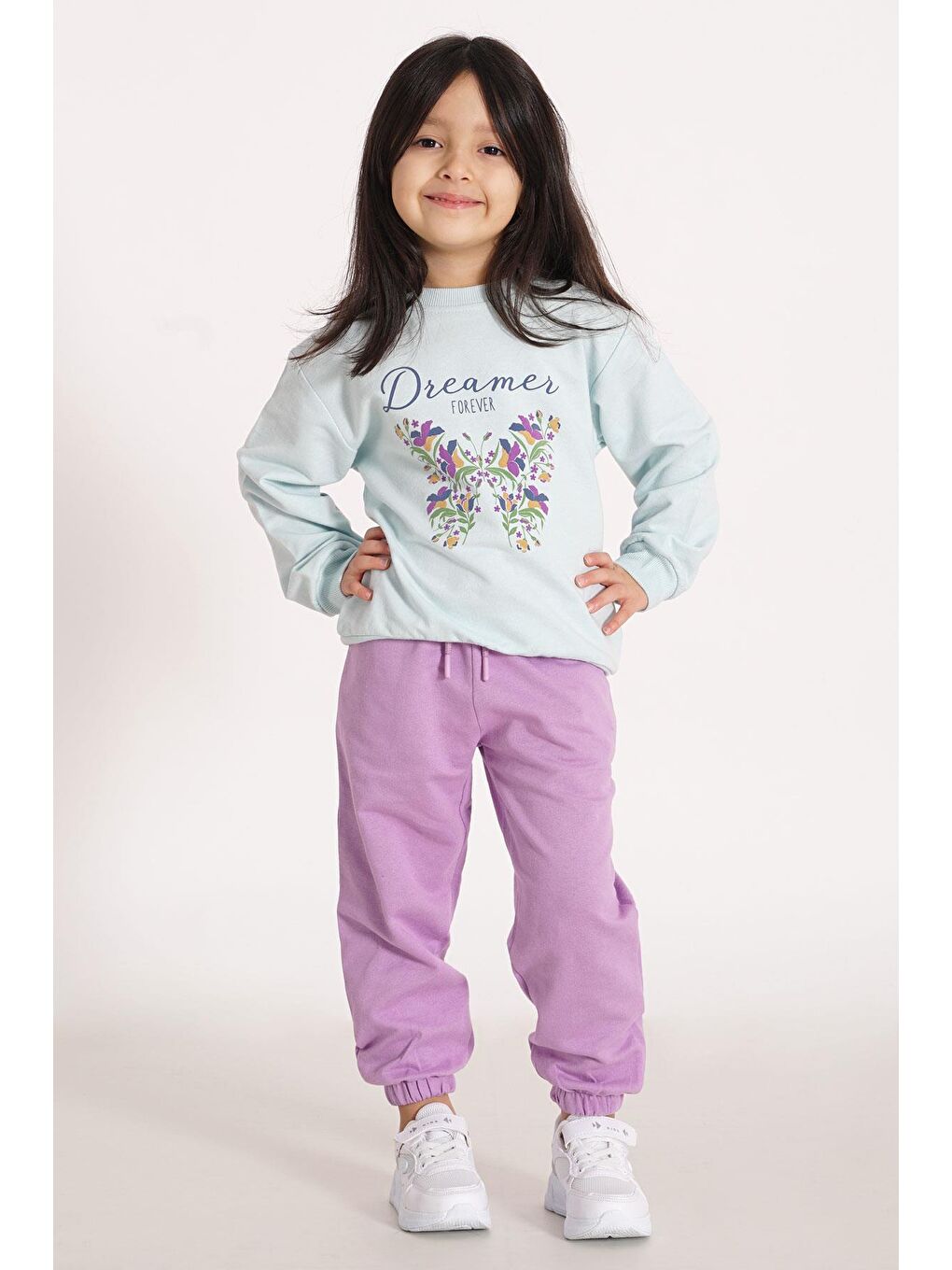 İndigo Dreamer Kelebek Baskılı Mint - Indigo Renk Kız Çocuk Eşofman Takımı
