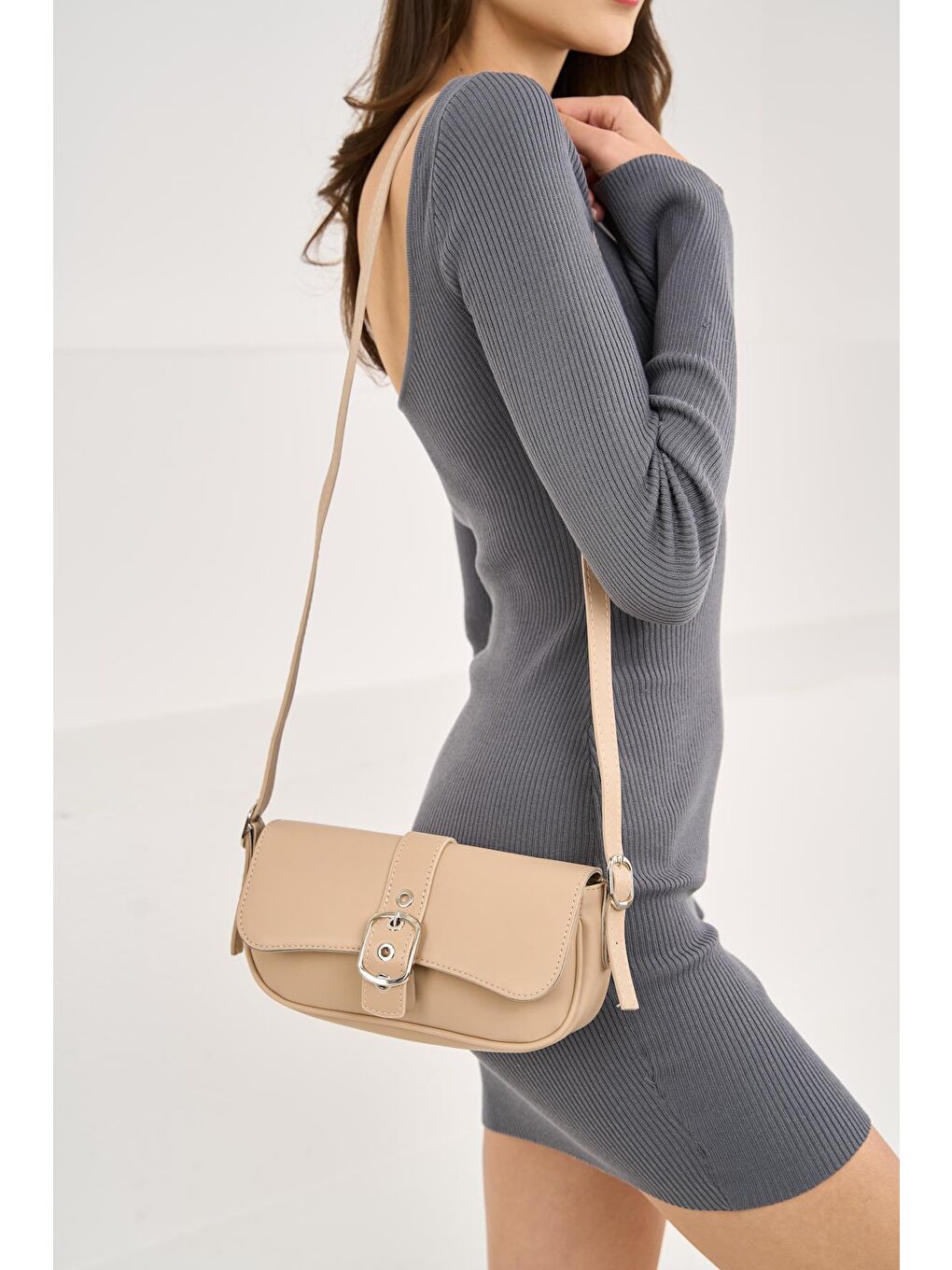 Bej Bonita Tokalı Kadın Kol Çantası - Vizon-2