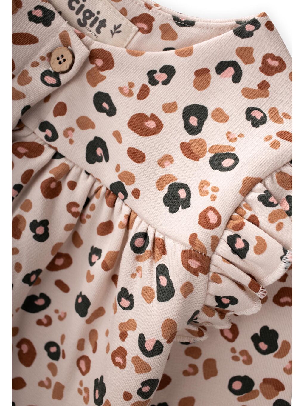 Bej Oversize Desenli Hırka 1-5 Yaş Taş-3