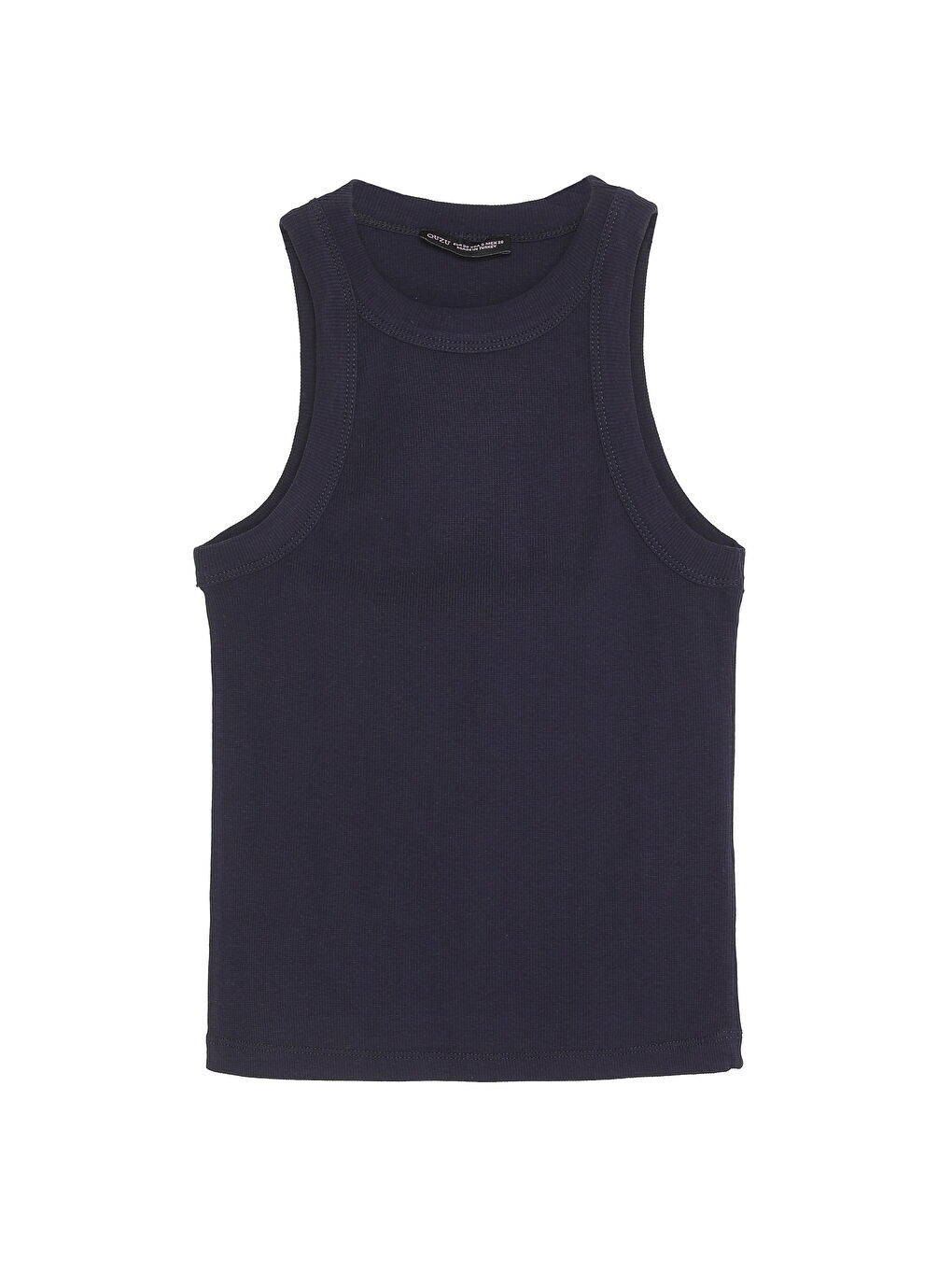 QUZU Halter Yaka Basic Fitilli Atlet Lacivert