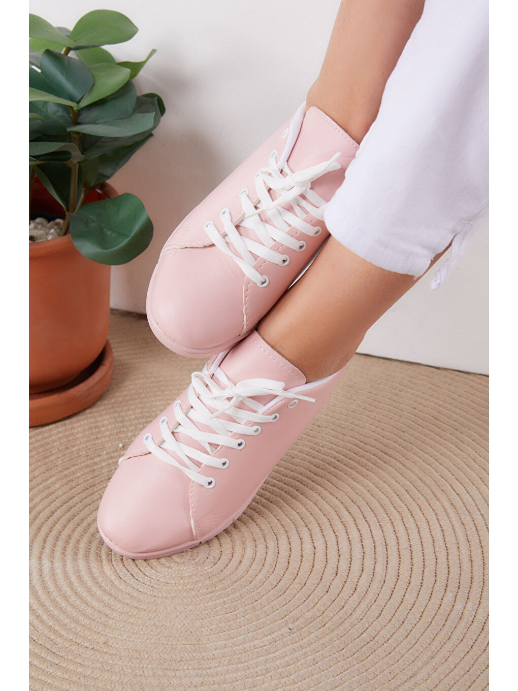 Pembe Kadın Pudra-pudra Spor Ayakkabı - 22076-3