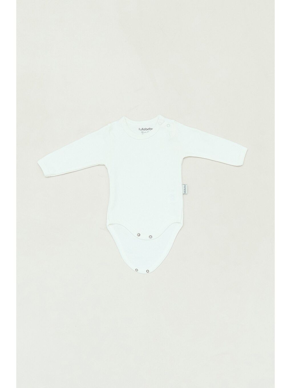 Ekru %100 Pamuk Bisiklet Yaka Unisex Çocuk Zıbın